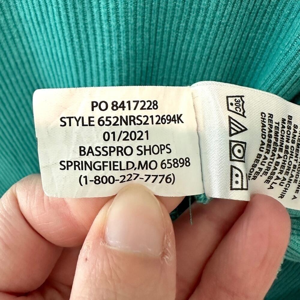 NATURAL REFLECTIONS | Turquoise Thermal Waffle Knit Top | Size Large - Picture 7 of 7